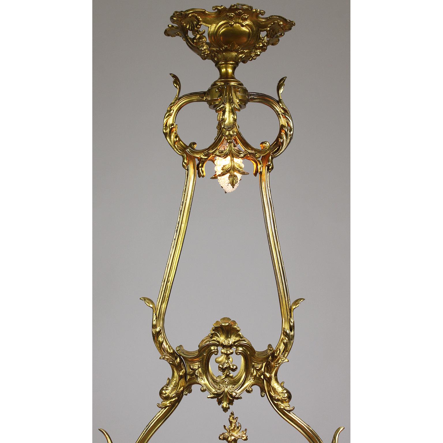 Fine French Belle Époque early 20th Century Neoclassical Style Dragon Chandelier For Sale 1