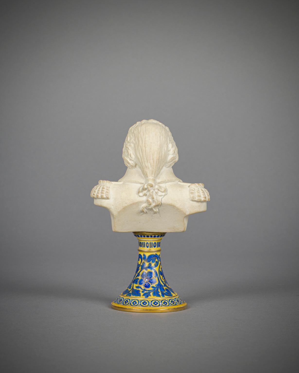 Fine French Biscuit Bust of Louis 18th, Dated 1849 In Good Condition For Sale In New York, NY