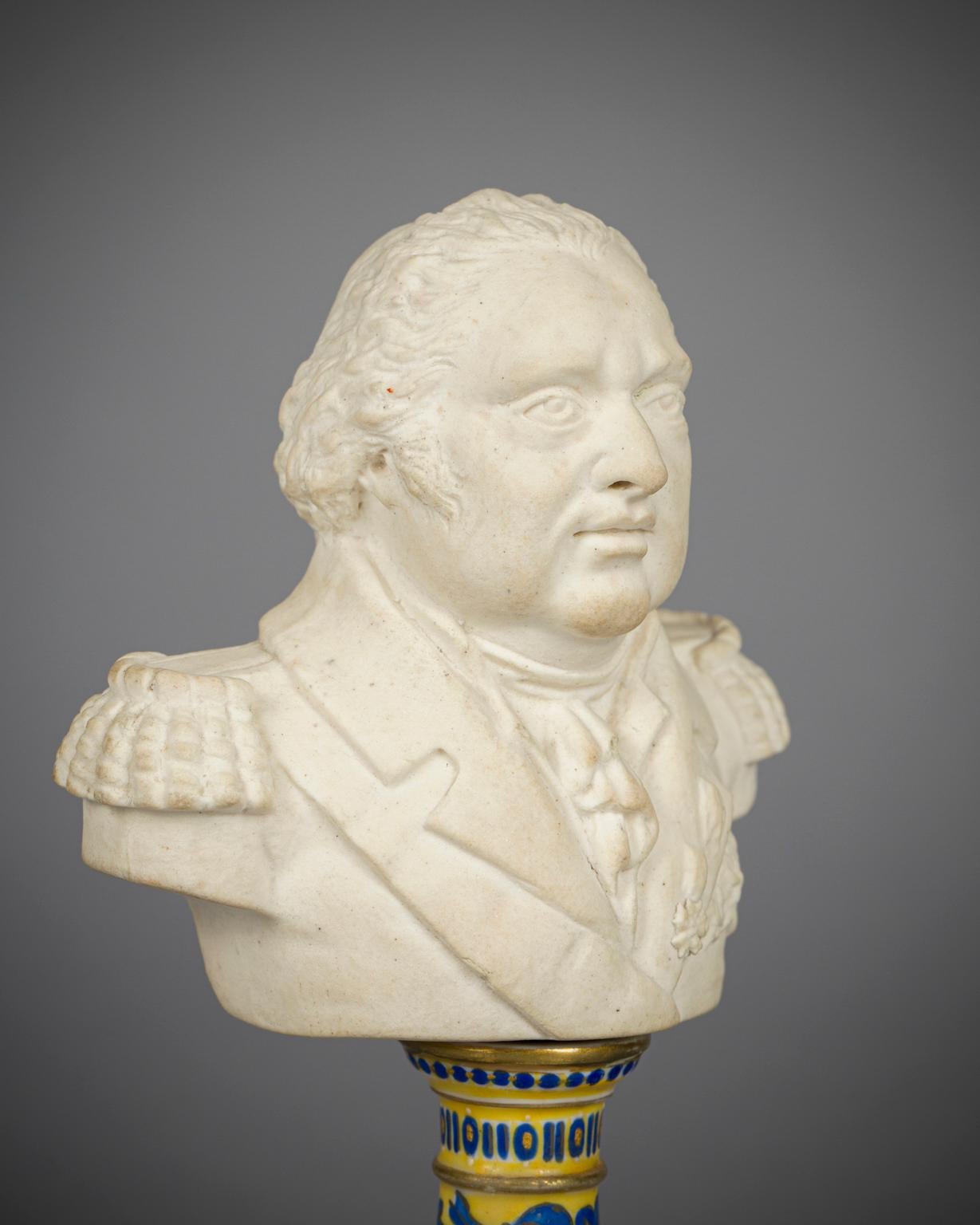 Mid-19th Century Fine French Biscuit Bust of Louis 18th, Dated 1849 For Sale
