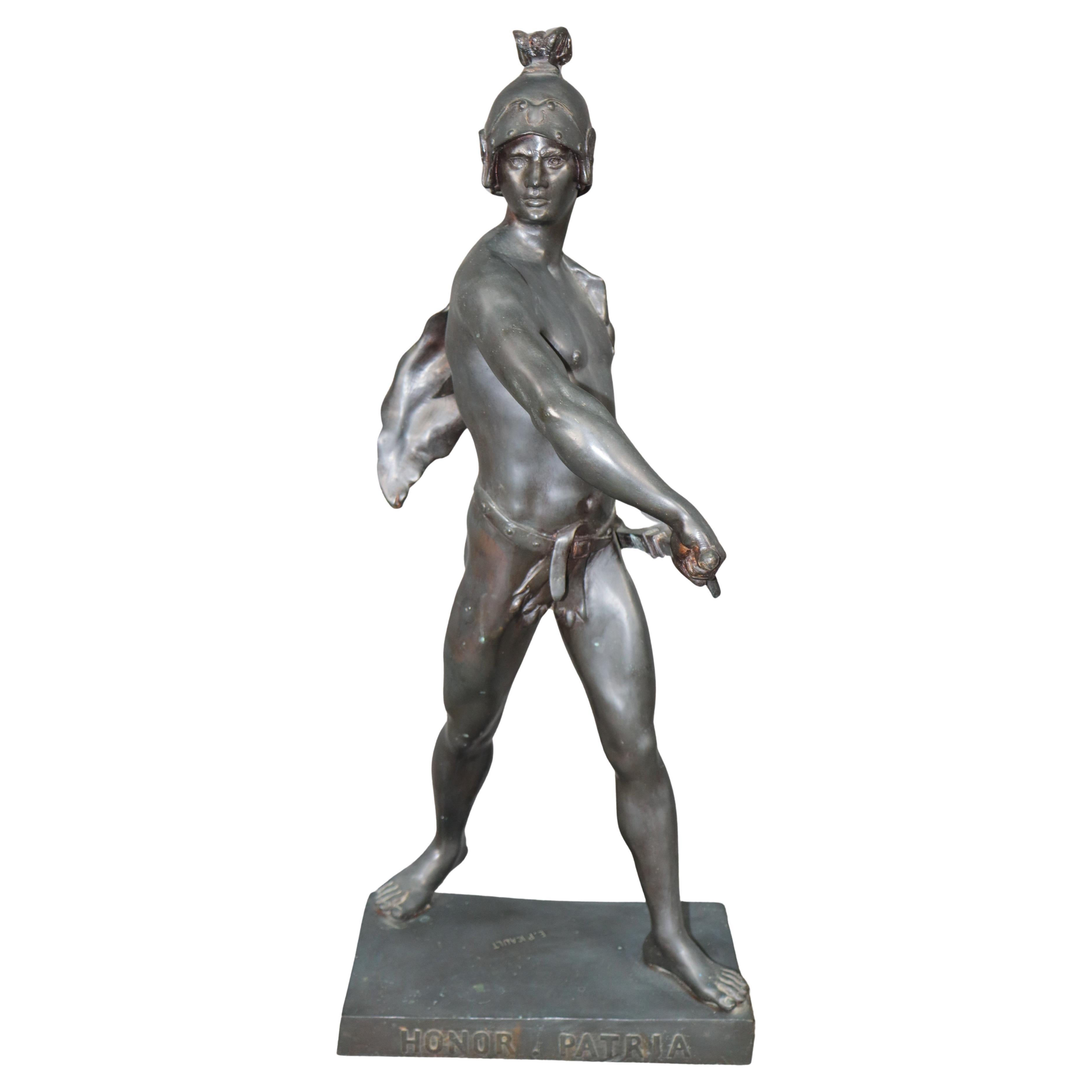 Fine French Bronze Statue "Honor Patria" after Emile Louis Picault