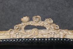 Feine Französisch geschnitzt Leder Farbe dekoriert Louis XV Settee Canape 1950er Jahre Ära