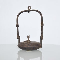 Fine French Cast Iron Oil Betty Rooster Lamp 18th Century France Louis XIV