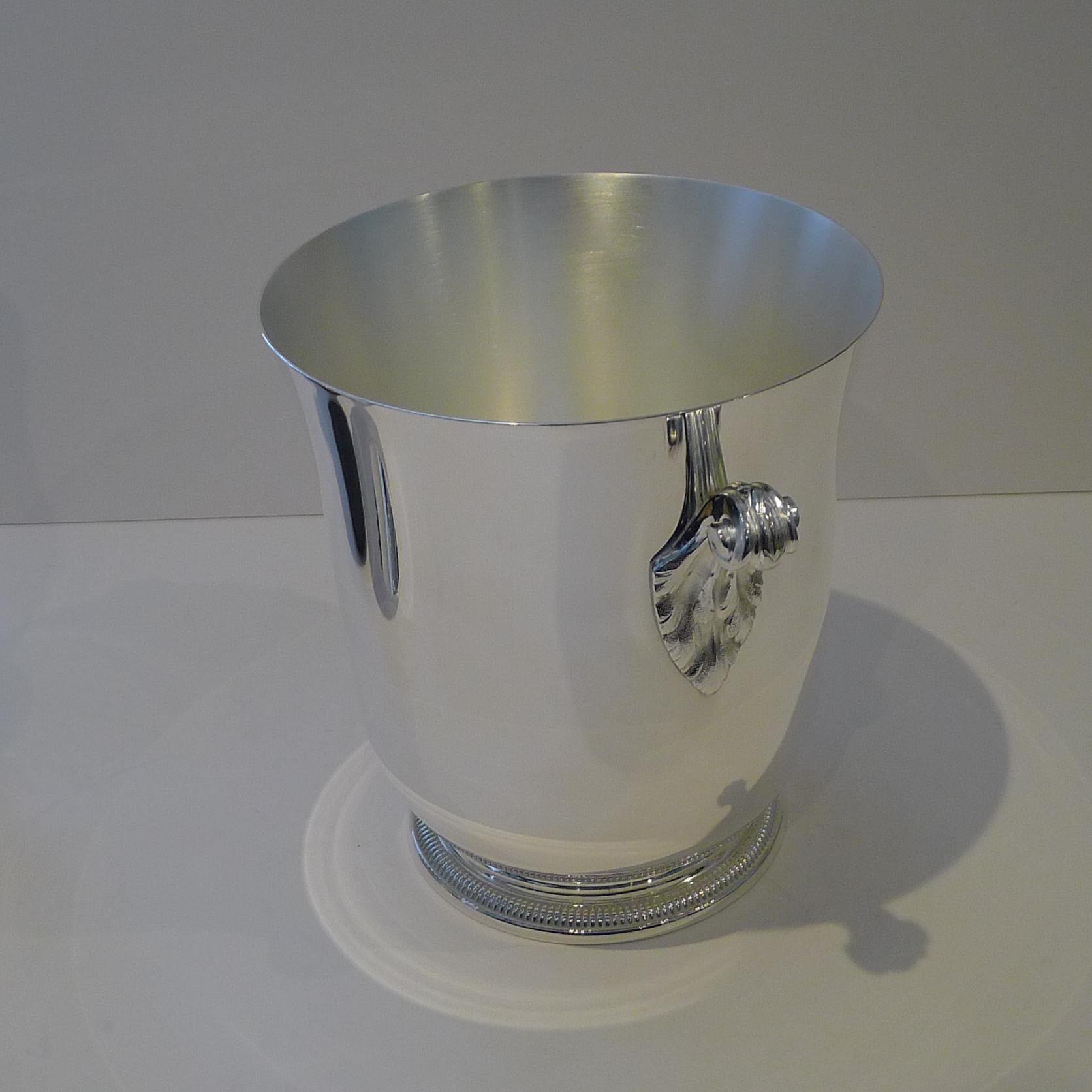 Art Deco Fine French Champagne Bucket / Wine Cooler by Ercuis, Paris c.1960 For Sale