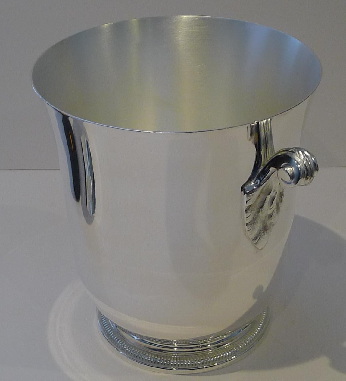 Mid-20th Century Fine French Champagne Bucket / Wine Cooler by Ercuis, Paris c.1960 For Sale