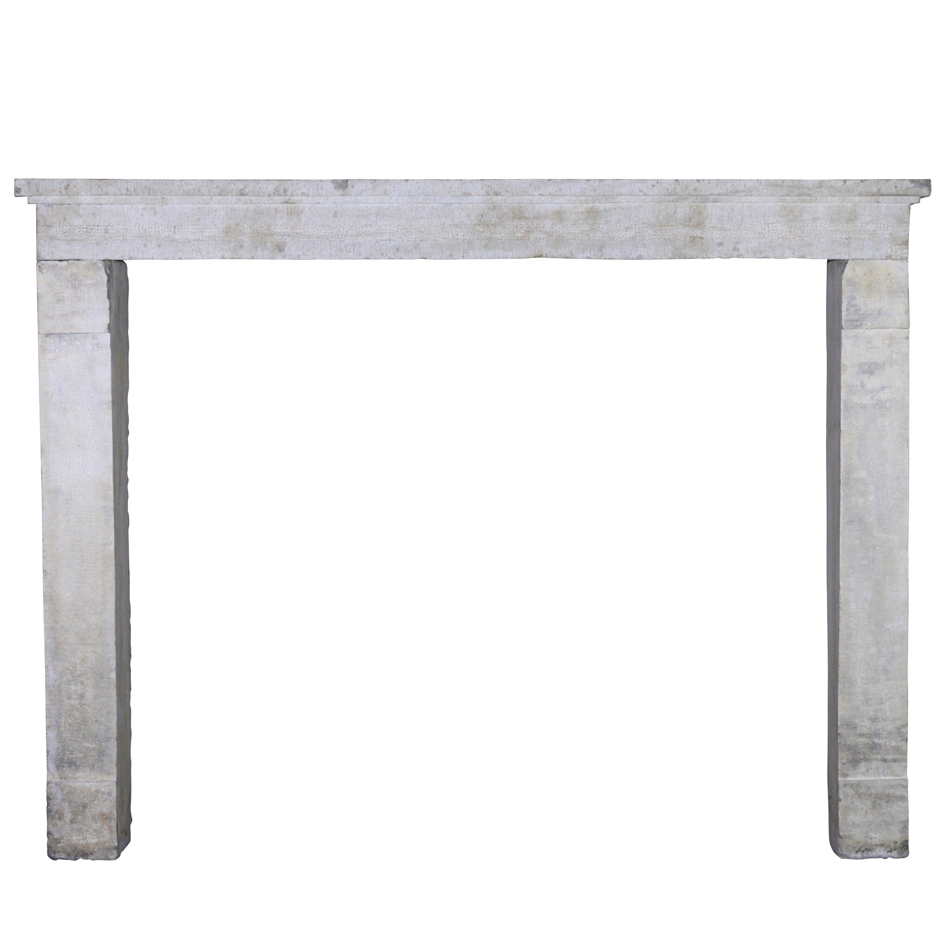 Fine French Country Limestone Antique Fireplace Surround For Sale