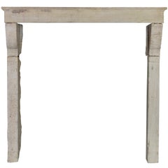 Fine French Country Limestone Louis XIII Style Antique Fireplace Mantle