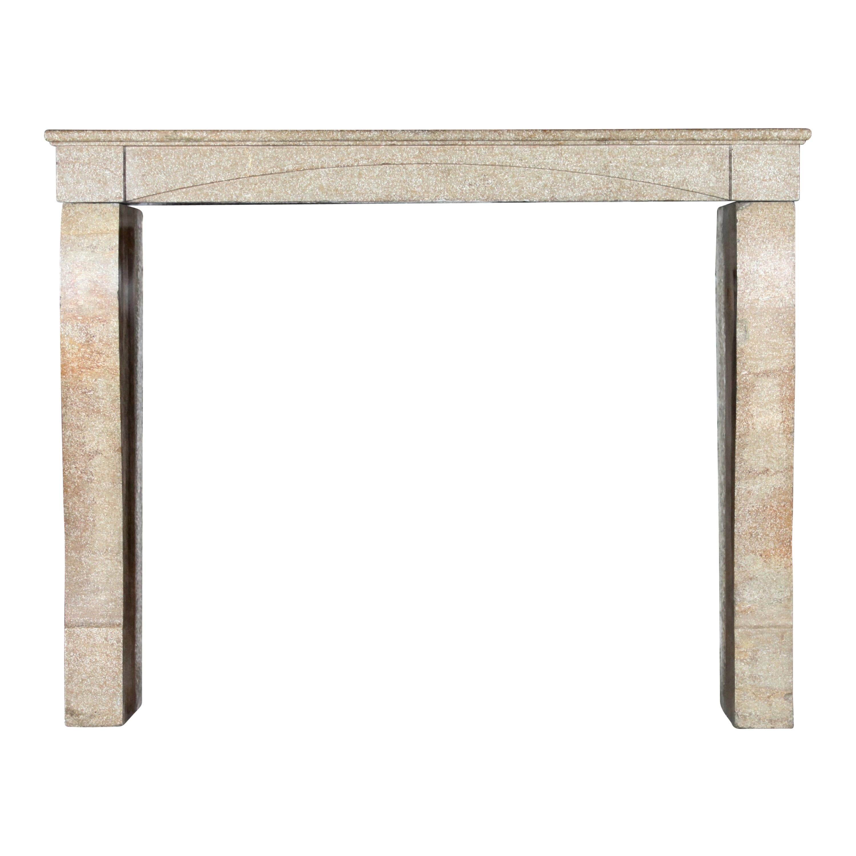 Fine French Country Limestone Vintage Fireplace Surround