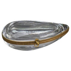 Fine French Crystal Bivalve Molluscs Gilt Seahorse Jewelry Trinket Box
