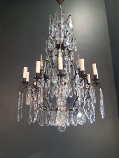 Antique French Crystal Chandelier Ceiling Lamp Lustre Art Nouveau Classical