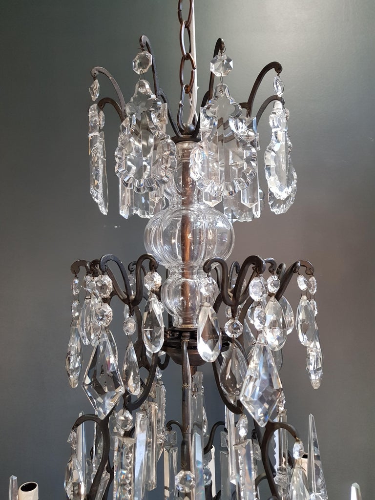 Antique French Crystal Chandelier Ceiling Lamp Lustre Art Nouveau