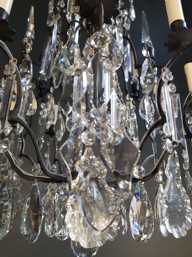 Antique French Crystal Chandelier Ceiling Lamp Lustre Art Nouveau