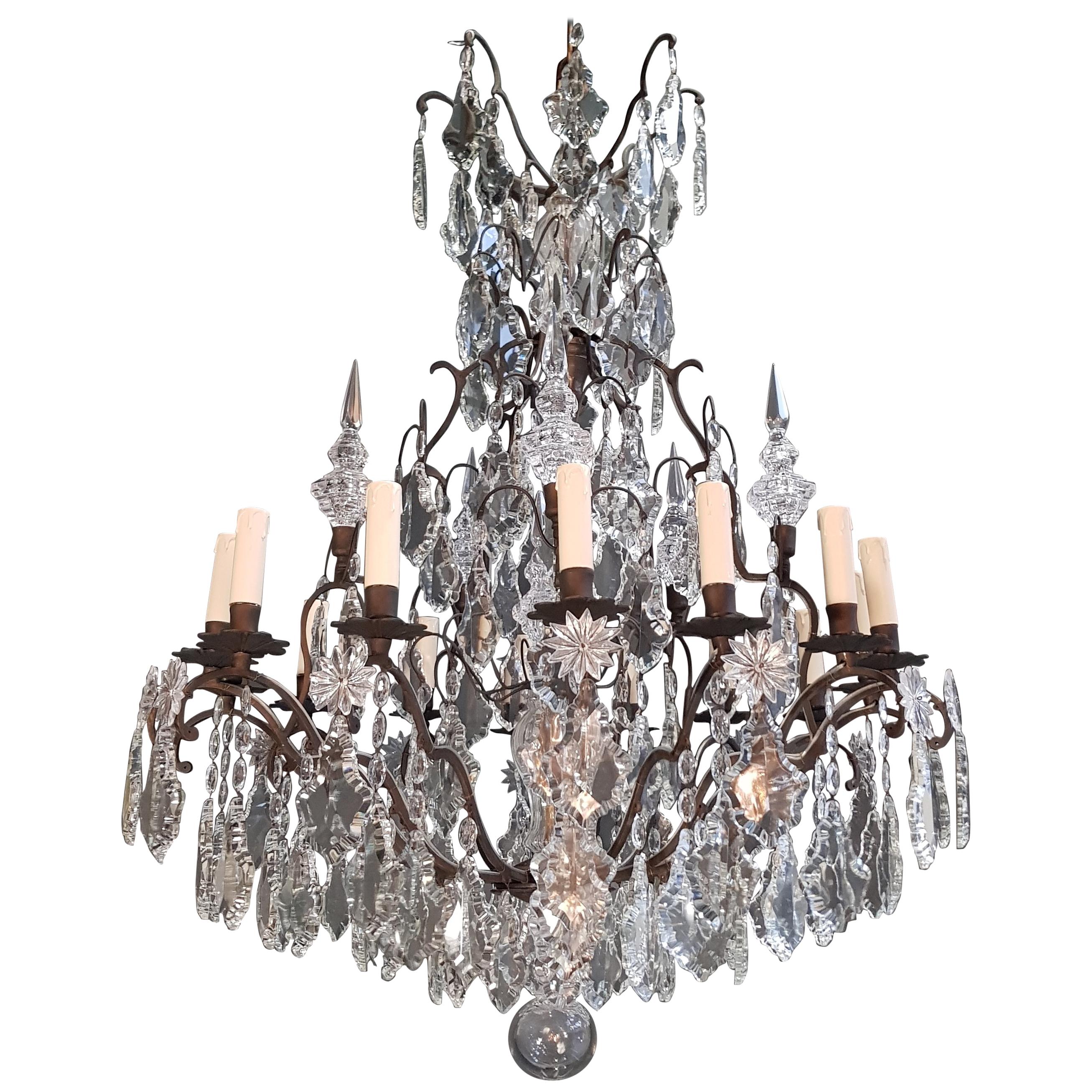 Fine French Crystal Chandelier Ceiling Classic traditional Black Baroque Massive