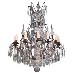 Antique Fine French Crystal Chandelier Ceiling Classic traditional Black Baroque Massive