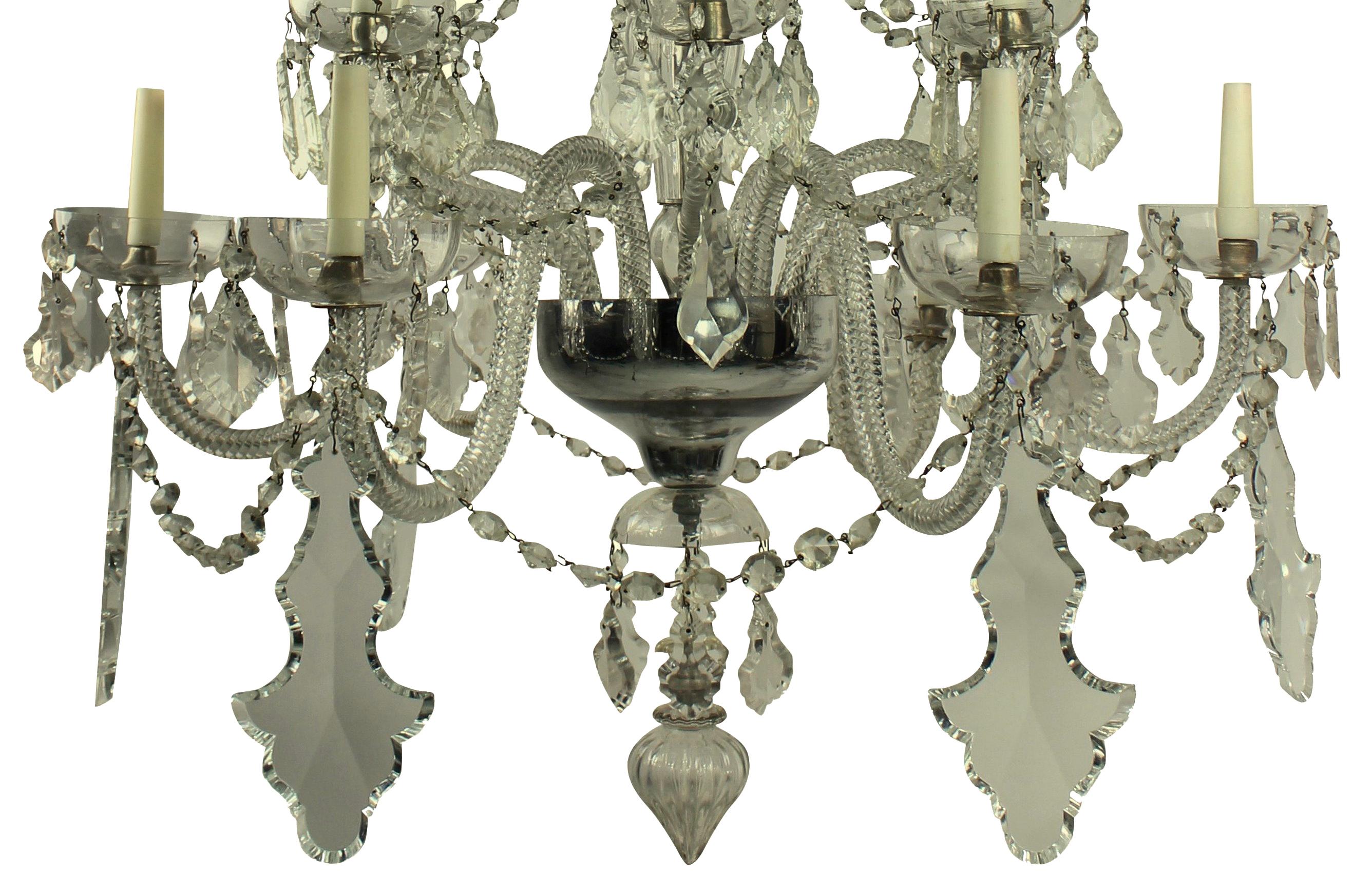 Fine French Cut-Glass Chandelier In Good Condition In London, GB