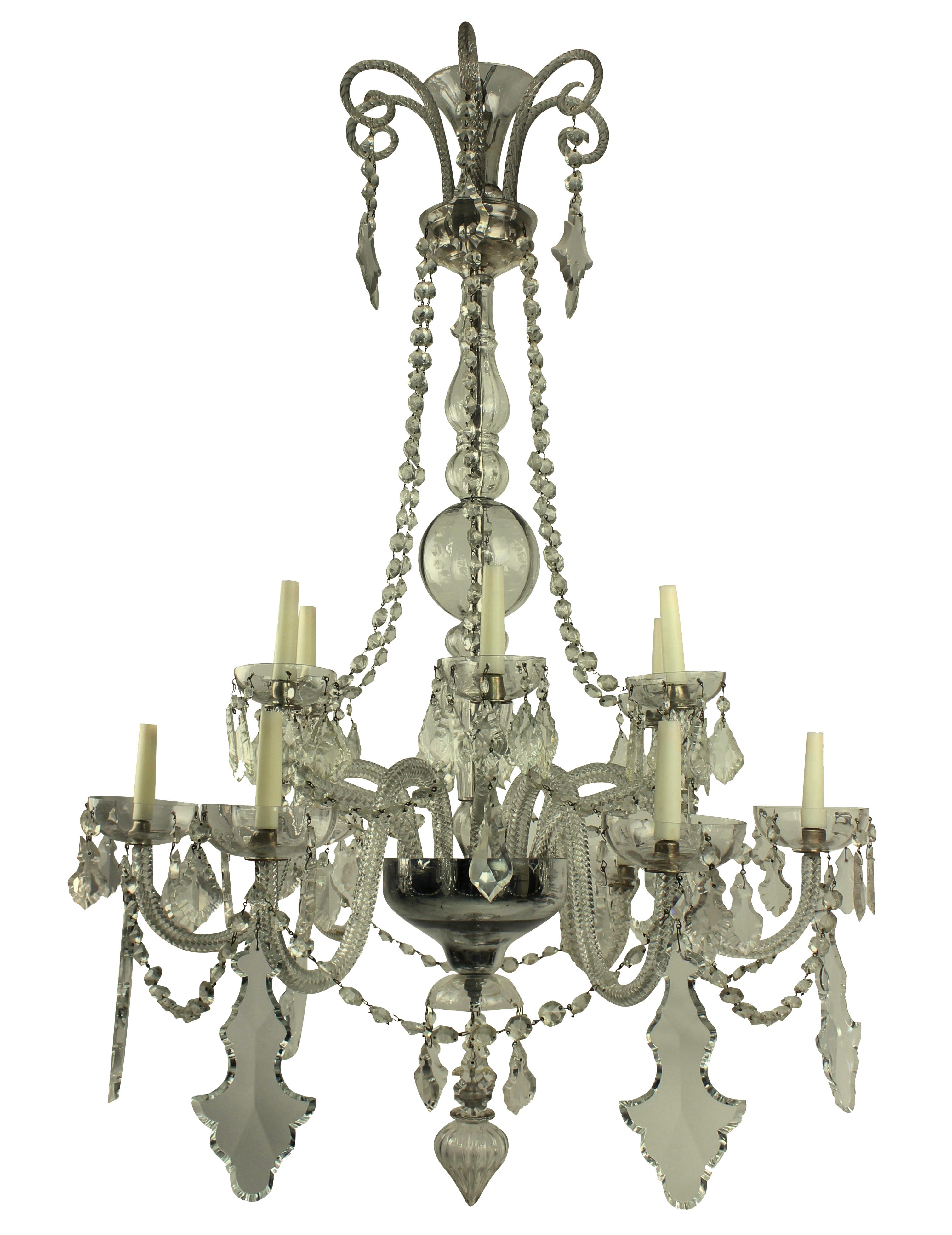 Early 20th Century Fine French Cut-Glass Chandelier