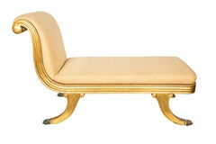 Fine French Empire Carved and Giltwood Méridienne, Circa 1810–1820