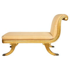 Fine French Empire Carved and Giltwood Méridienne, Circa 1810–1820