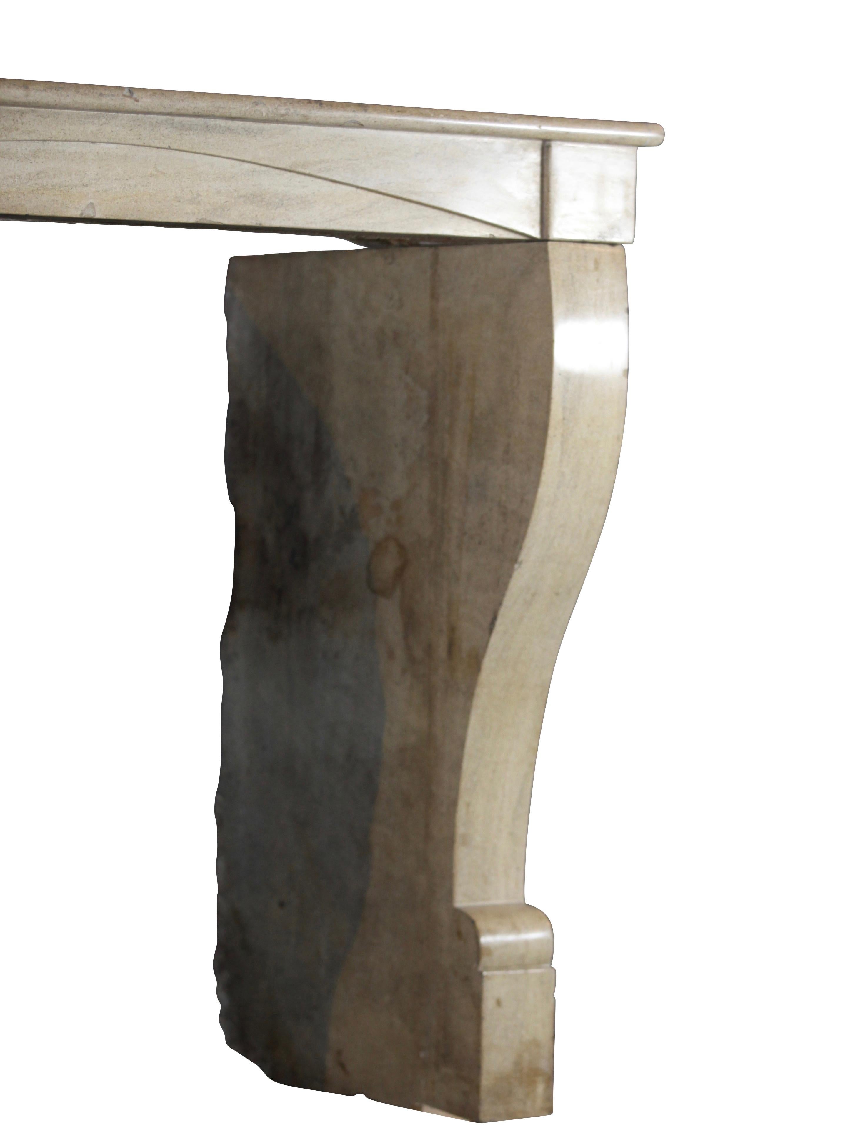 Fine French Fireplace Mantle in Hard Limestone for Modern Interior For Sale 5
