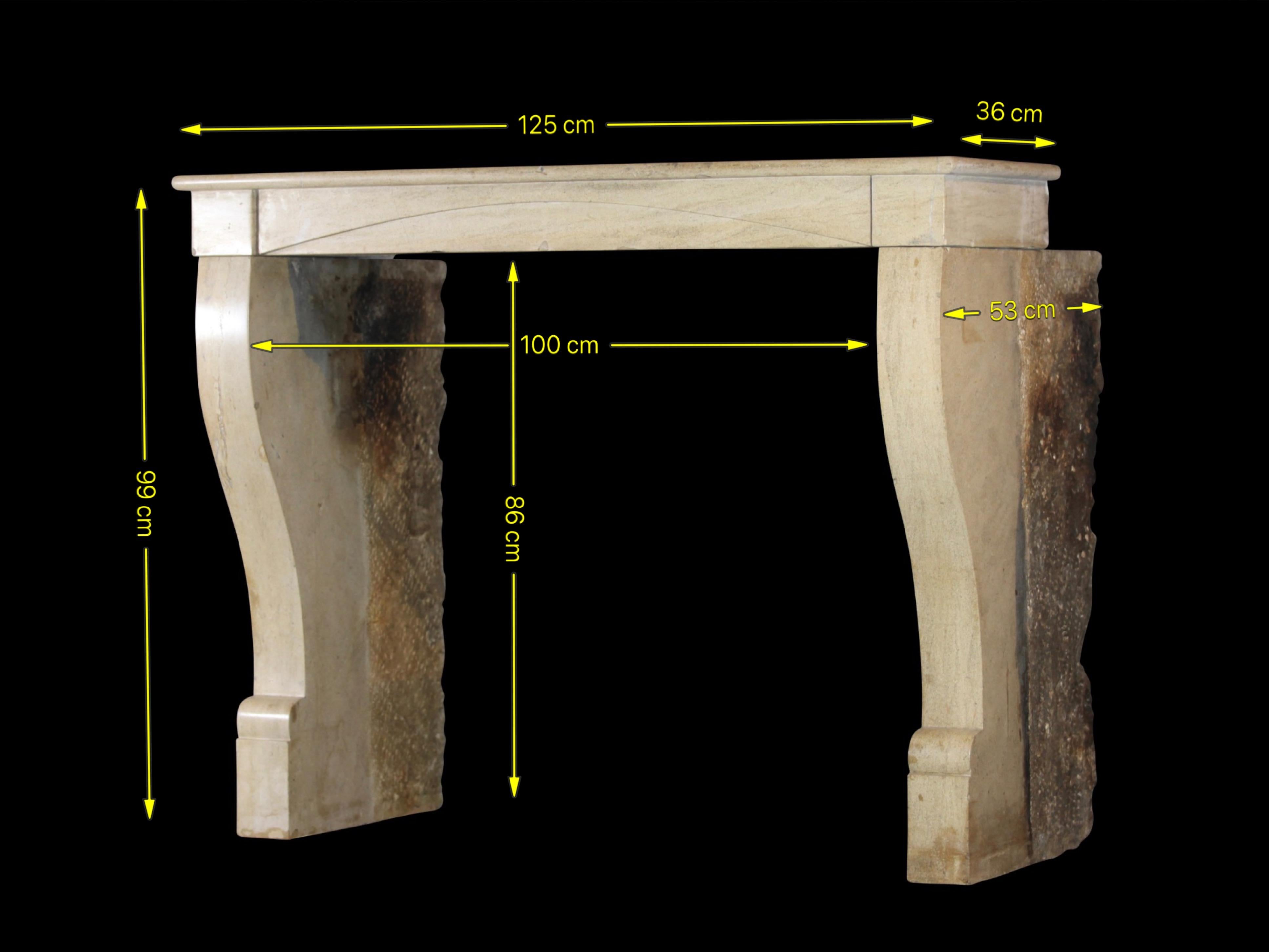 Louis Philippe Fine French Fireplace Mantle in Hard Limestone for Modern Interior For Sale