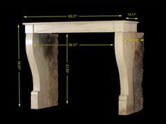 Fine French Fireplace Mantle in Hard Limestone for Modern Interior
