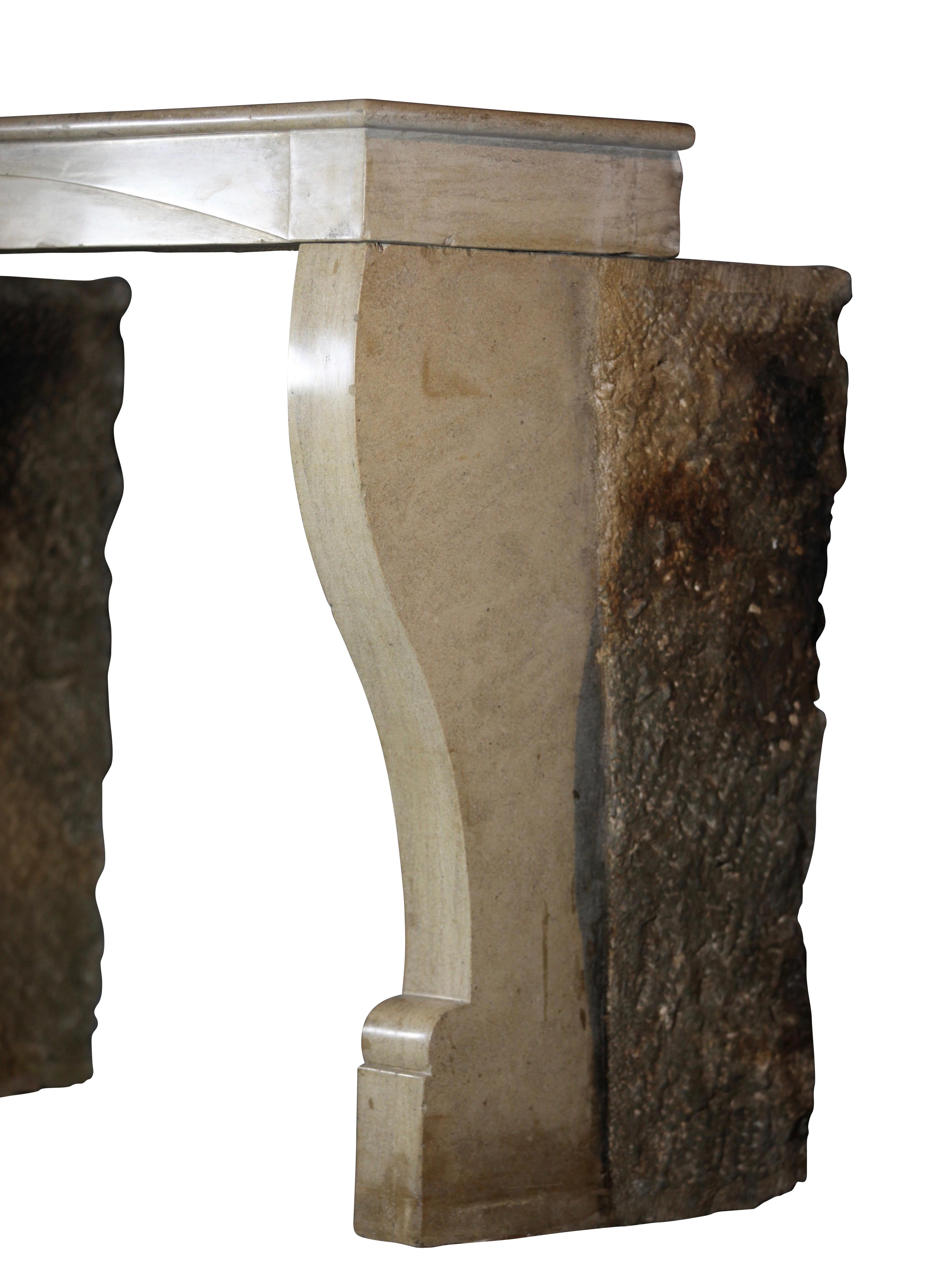 Fine French Fireplace Mantle in Hard Limestone for Modern Interior For Sale 4
