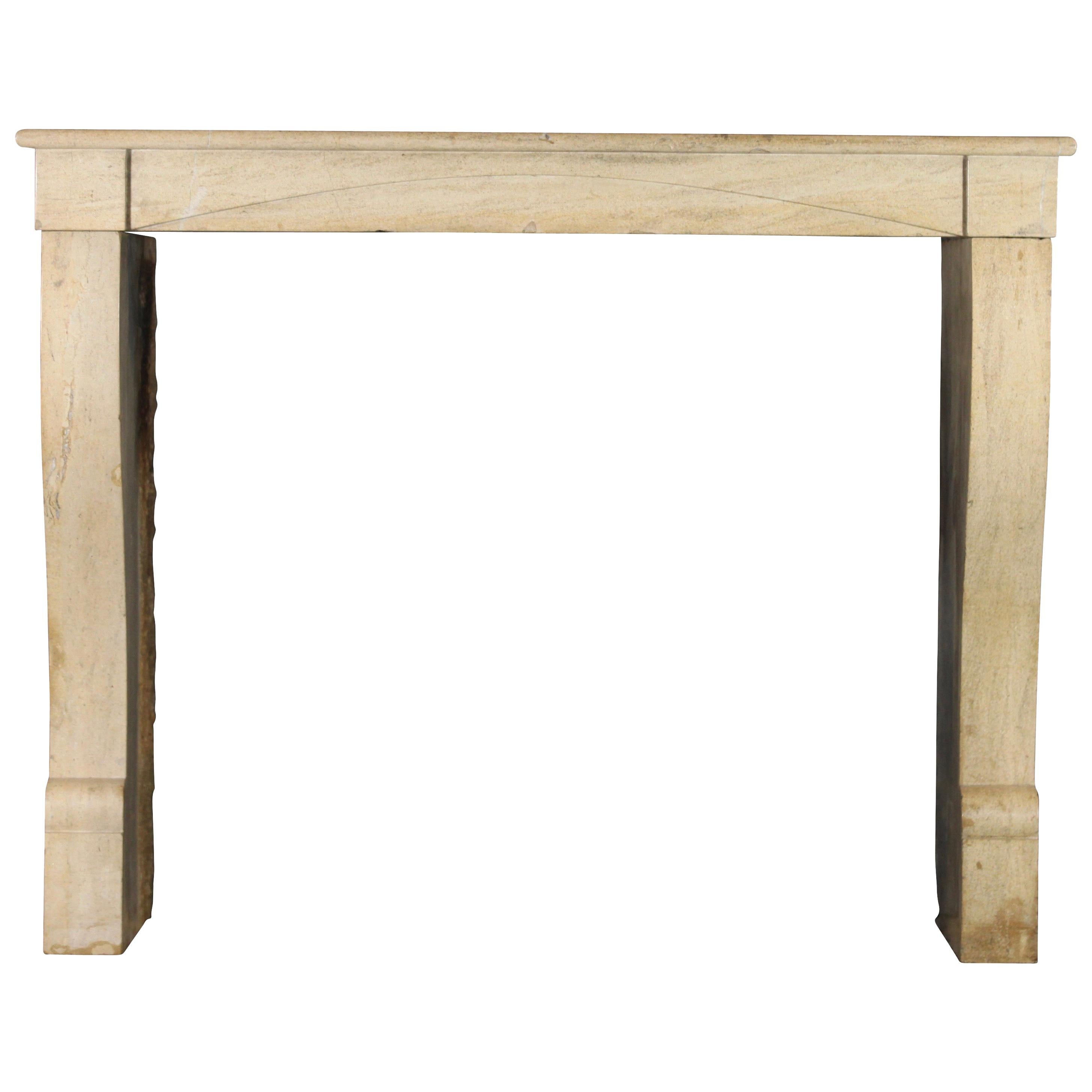 Fine French Fireplace Mantle in Hard Limestone for Modern Interior For Sale