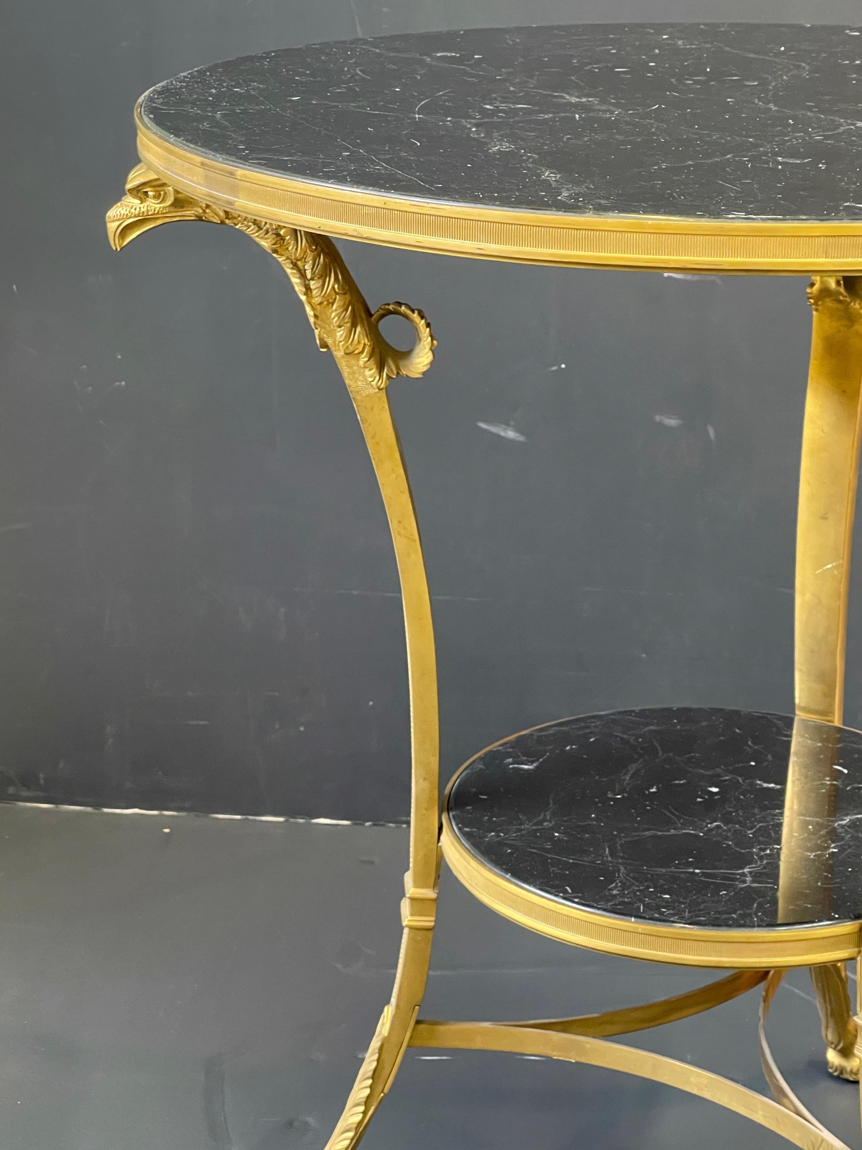 Fine French Gilt Bronze and Marble Gueridon For Sale 5