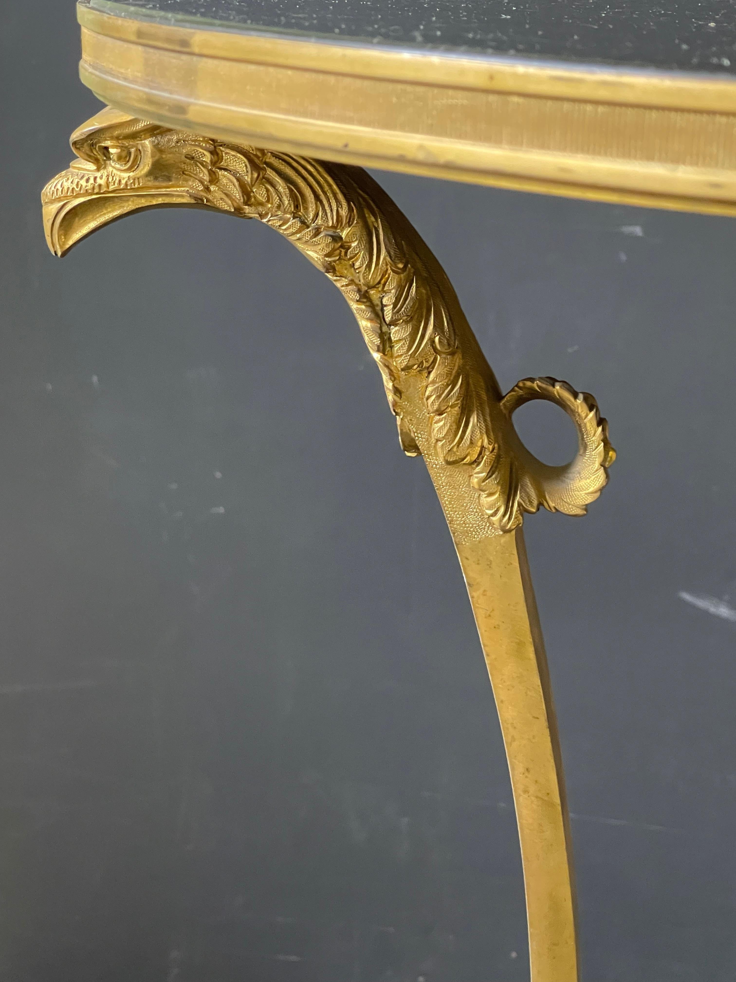 Guéridon français en bronze doré et marbre de qualité en vente 7