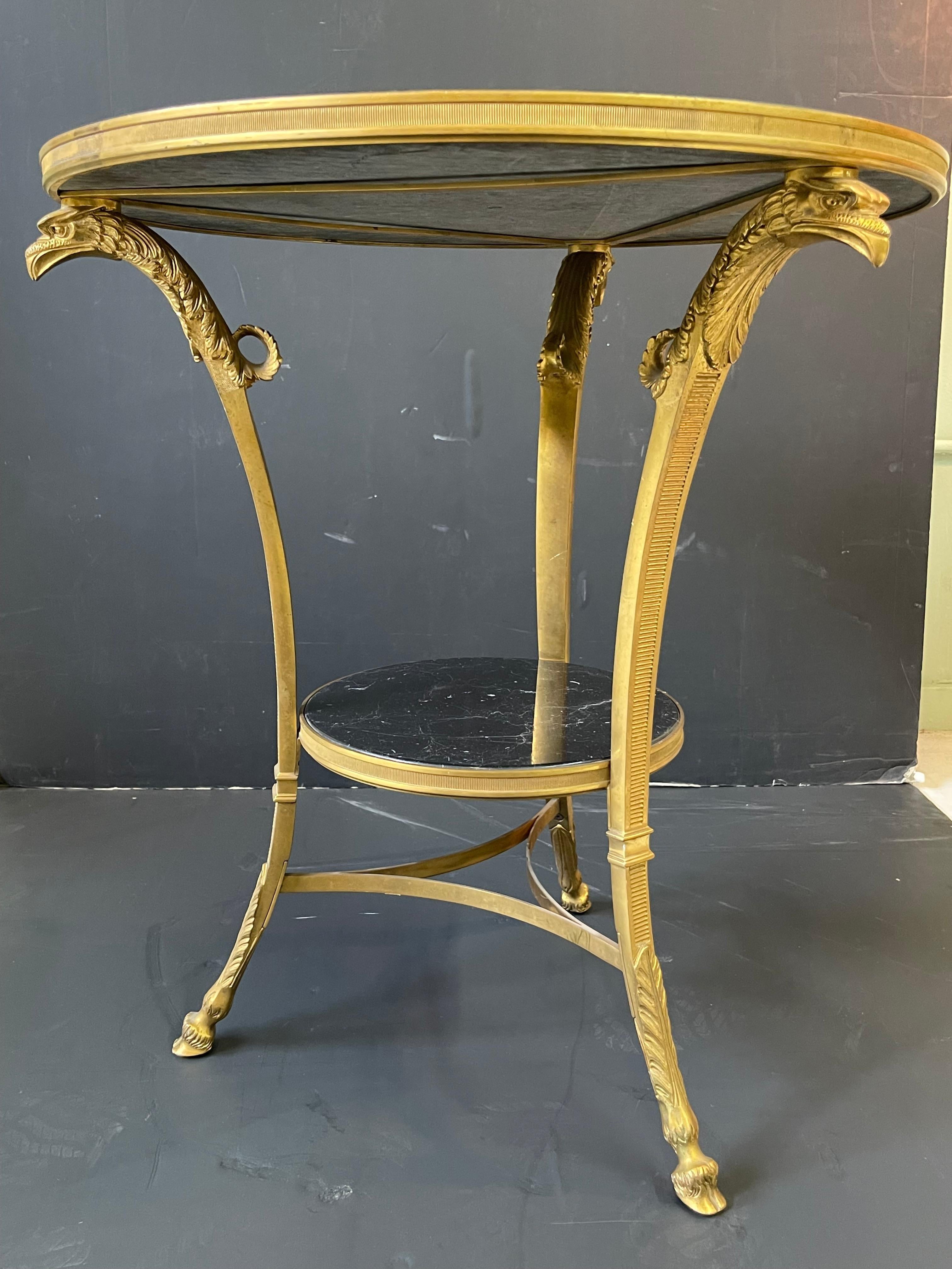 Fine French Gilt Bronze and Marble Gueridon For Sale 10