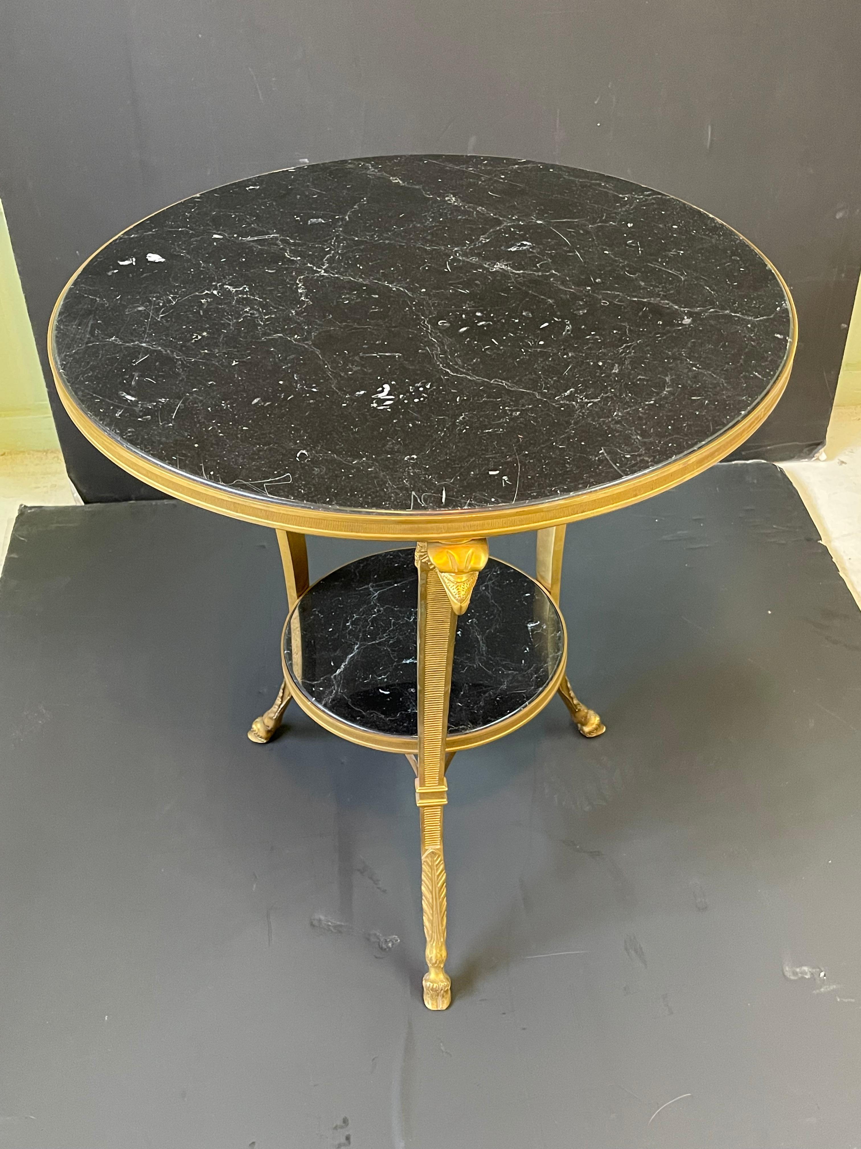 Fine French Gilt Bronze and Marble Gueridon For Sale 1