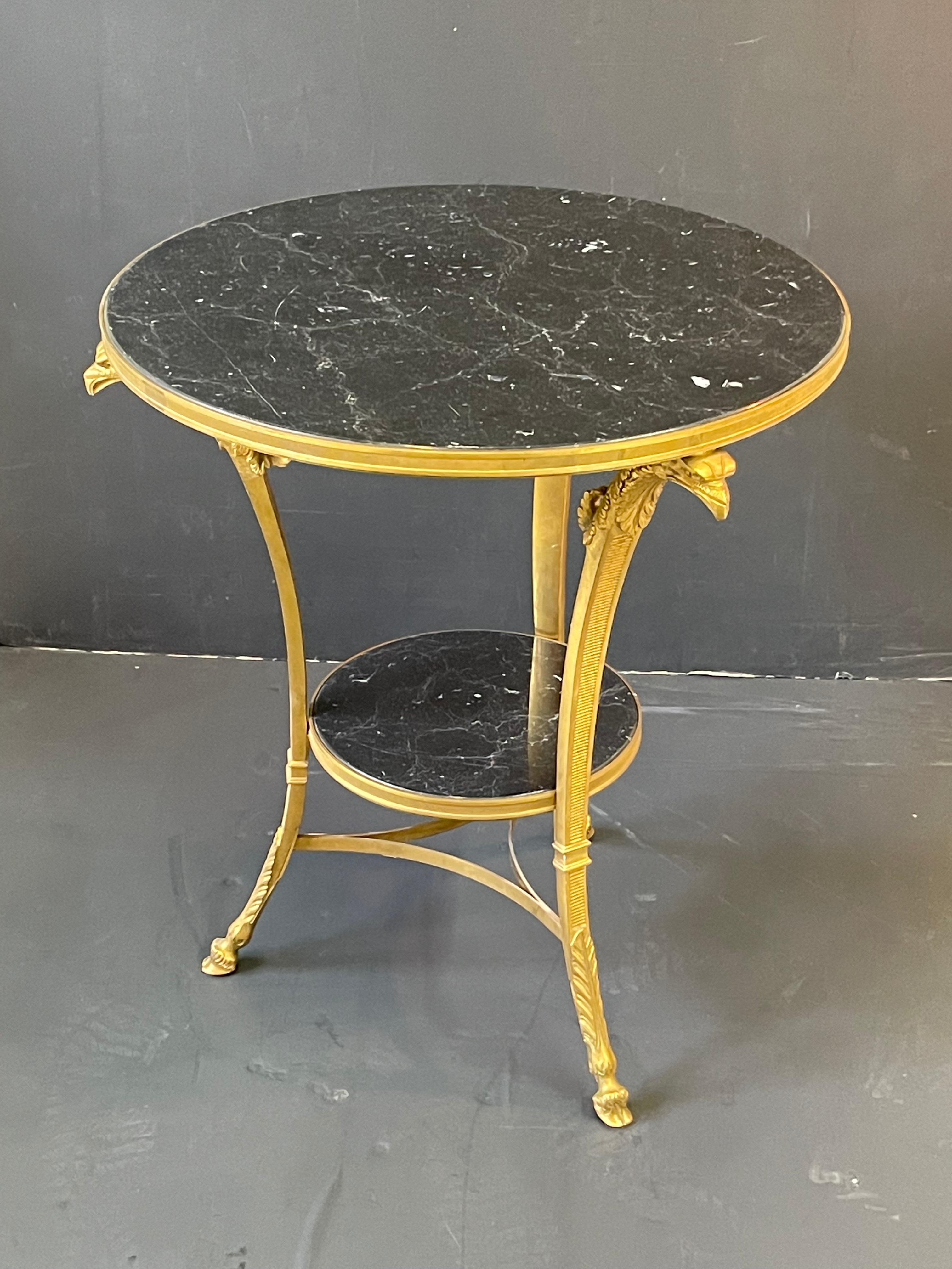 Fine French Gilt Bronze and Marble Gueridon For Sale 3