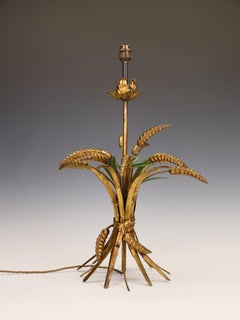 Fine French Gilt Bronze Harvest Table Lamp, Circa 1950