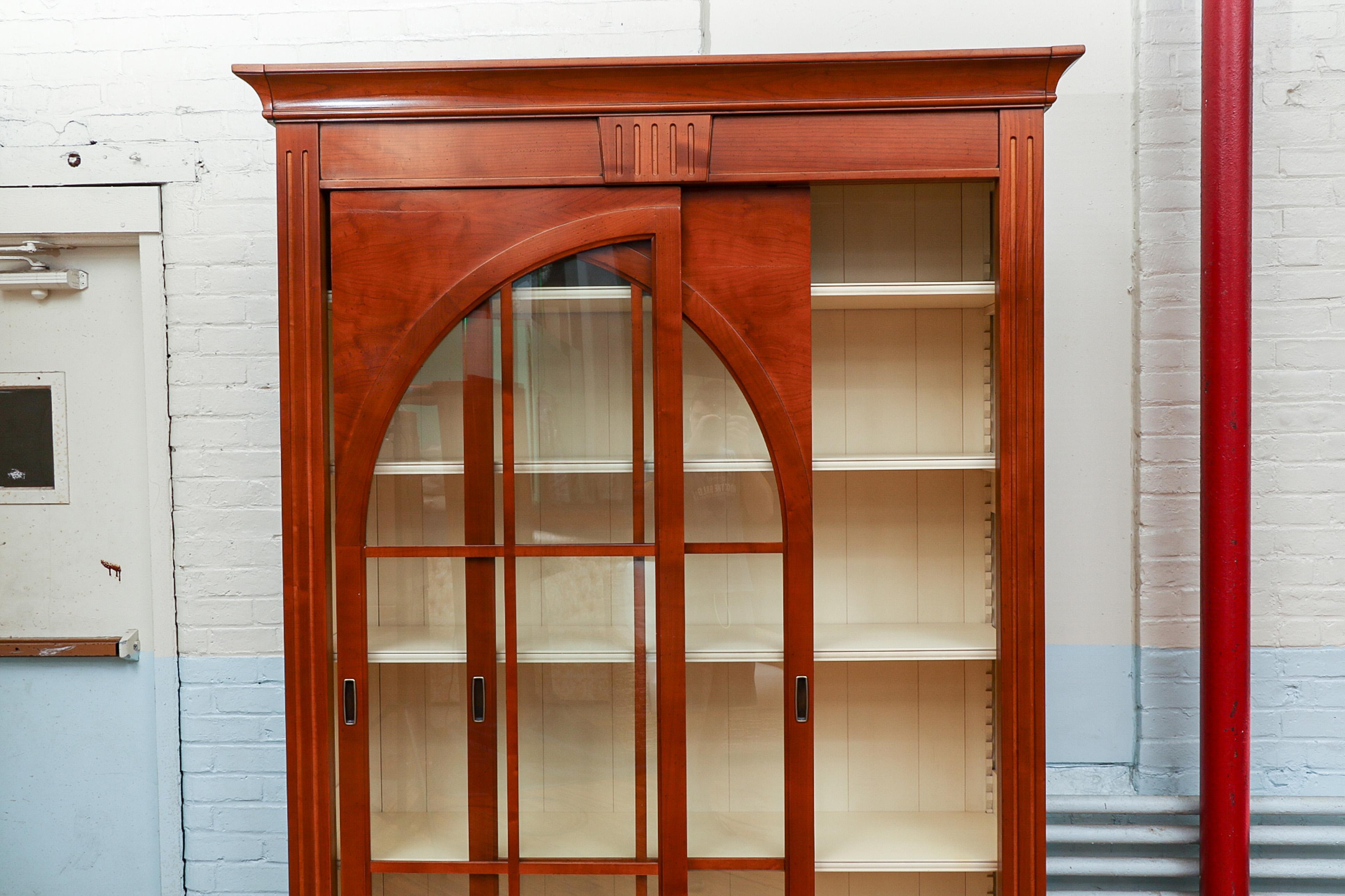 French Provincial Fine French Handcrafted Fruitwood Display Cabinet