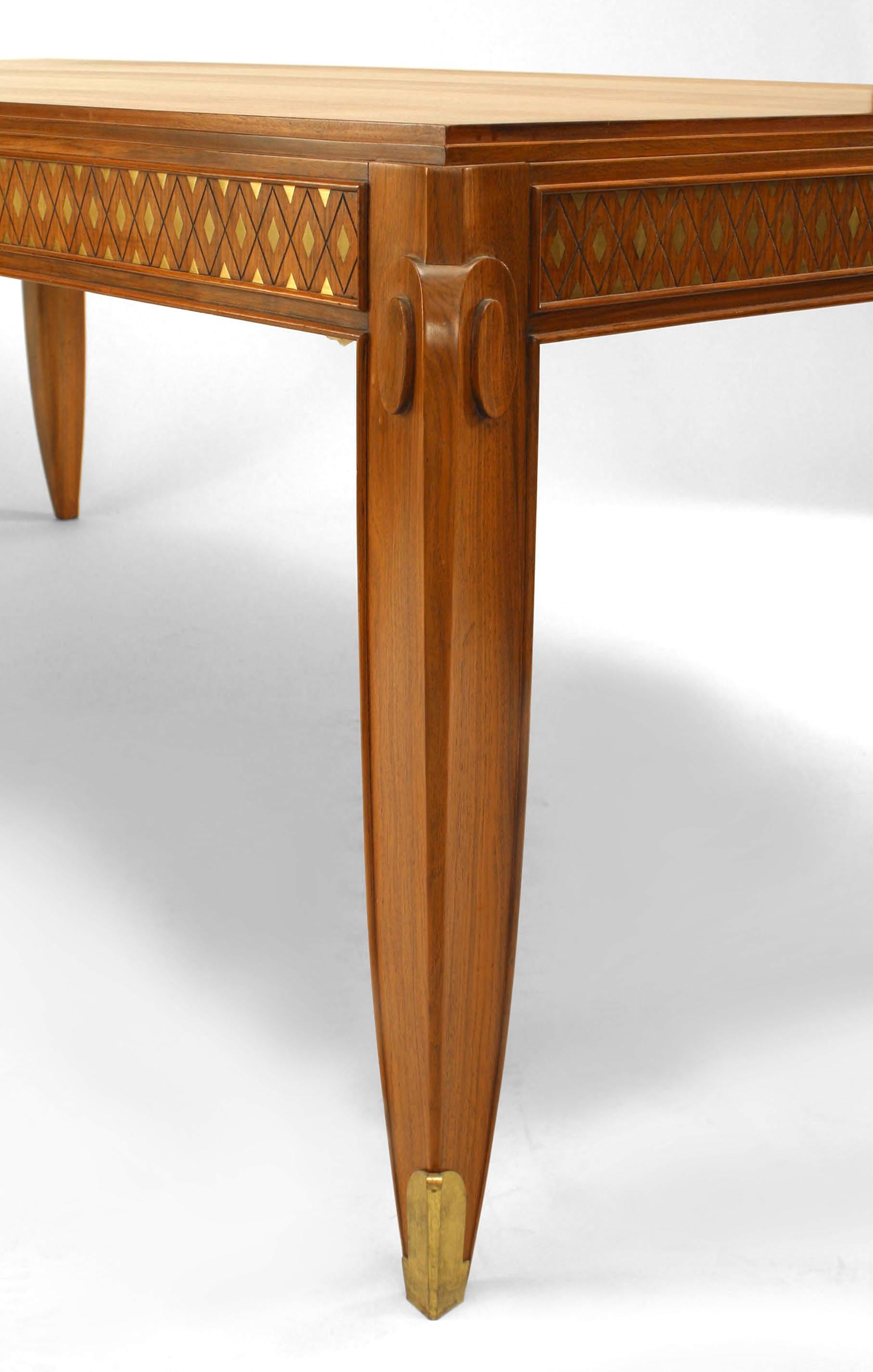 Mid-20th Century Jean Pascaud French Mid-Century Rosewood Palisander Dining Table For Sale