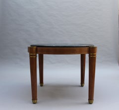Fine French Large Art Deco Mahogany Guéridon with Marble Top