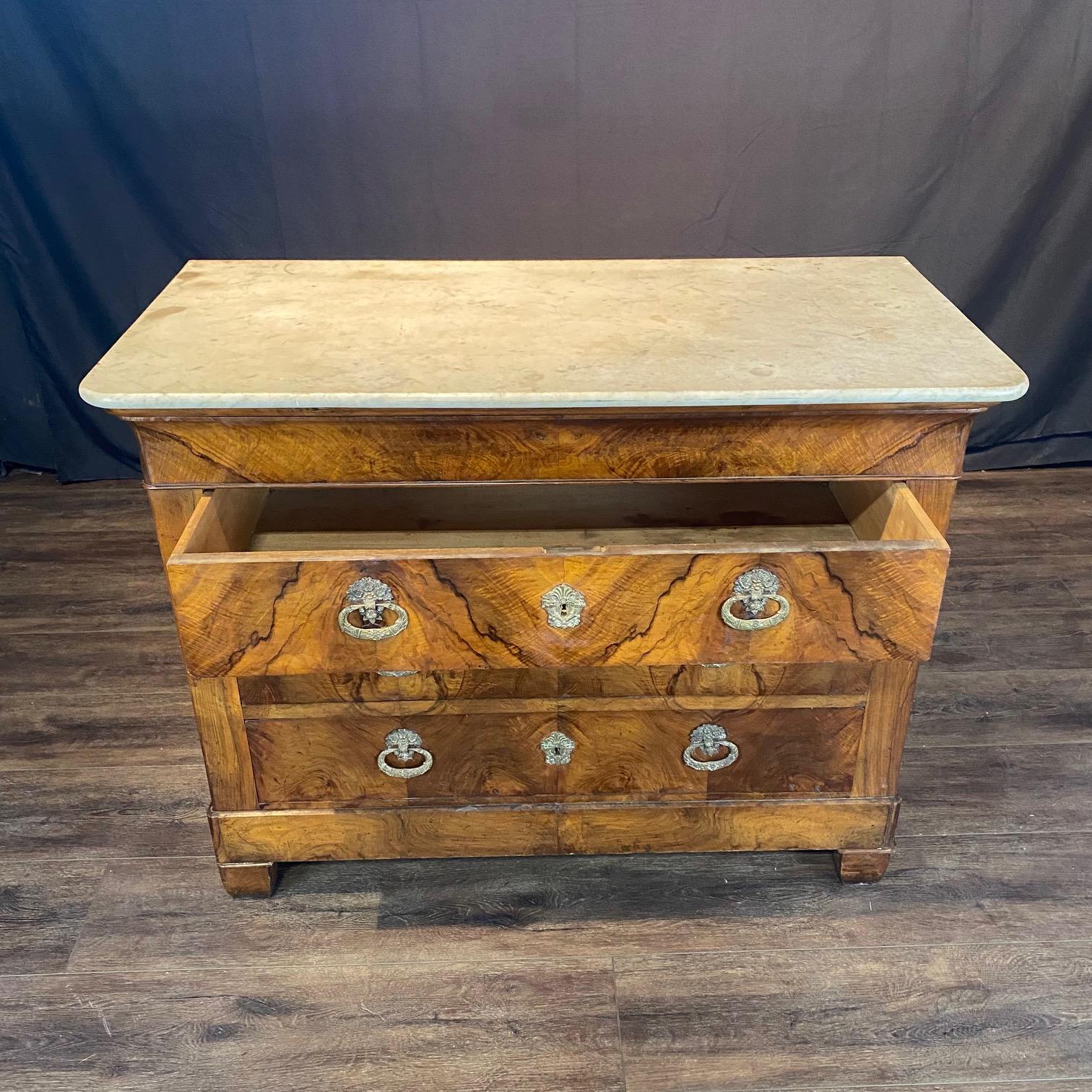 Fine French Louis Philippe 19th Century Marble Top Commode For Sale 2