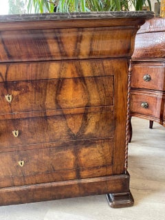 Fine French Louis Philippe Period Walnut Commode, Gorgeous Wood, 19th Century