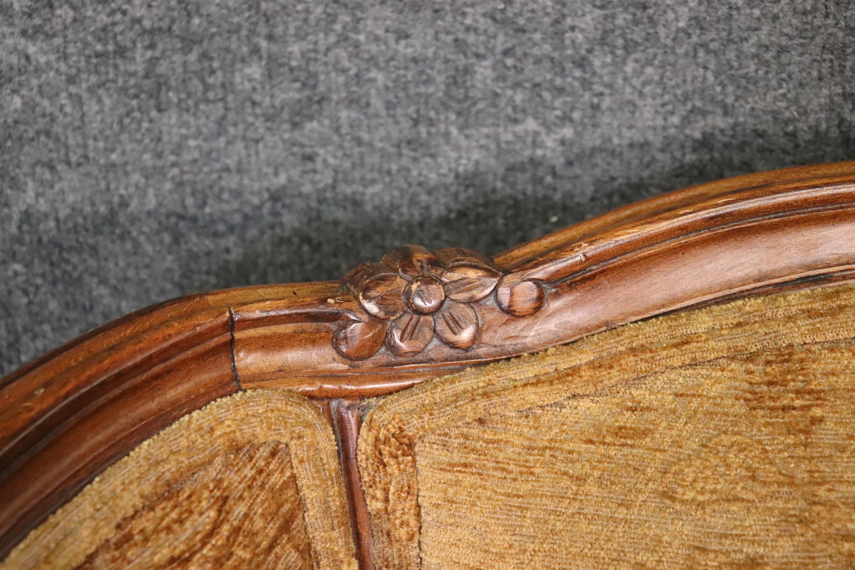 Fine French Louis XV Carved Walnut Settee Canape Sofa circa 1920 8