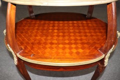Fine French Louis XV Marquetry Inlaid Mahogany Bronze Mounted Dessert Table