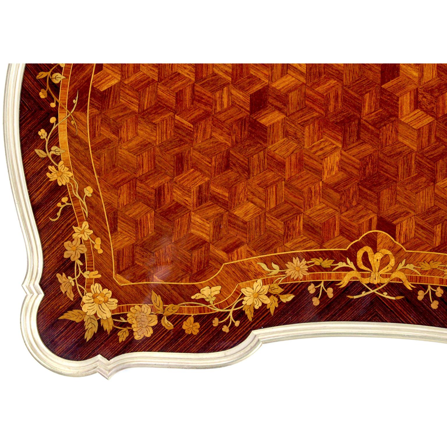 Französischer Beistelltisch im Louis-XV-Stil mit Goldbronze-Intarsien von Franois Linke im Angebot 4