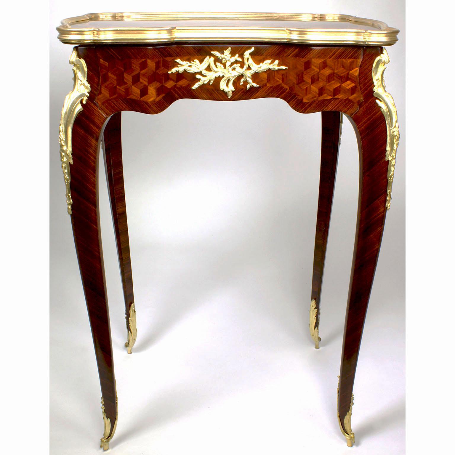Early 20th Century Fine French Louis XV Style Ormolu Mounted Marquetry Side-Table by François Linke For Sale