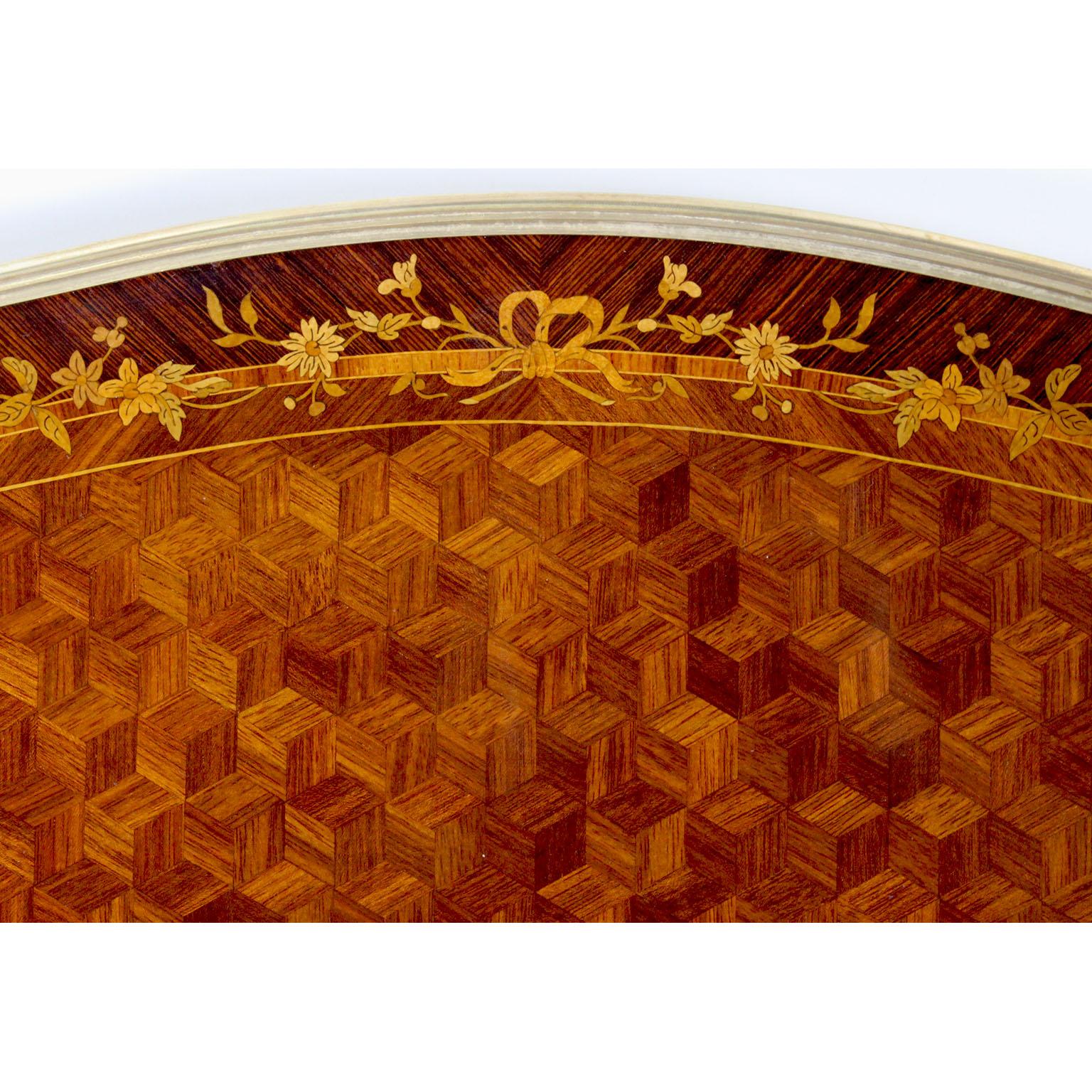Französischer Beistelltisch im Louis-XV-Stil mit Goldbronze-Intarsien von Franois Linke im Angebot 3