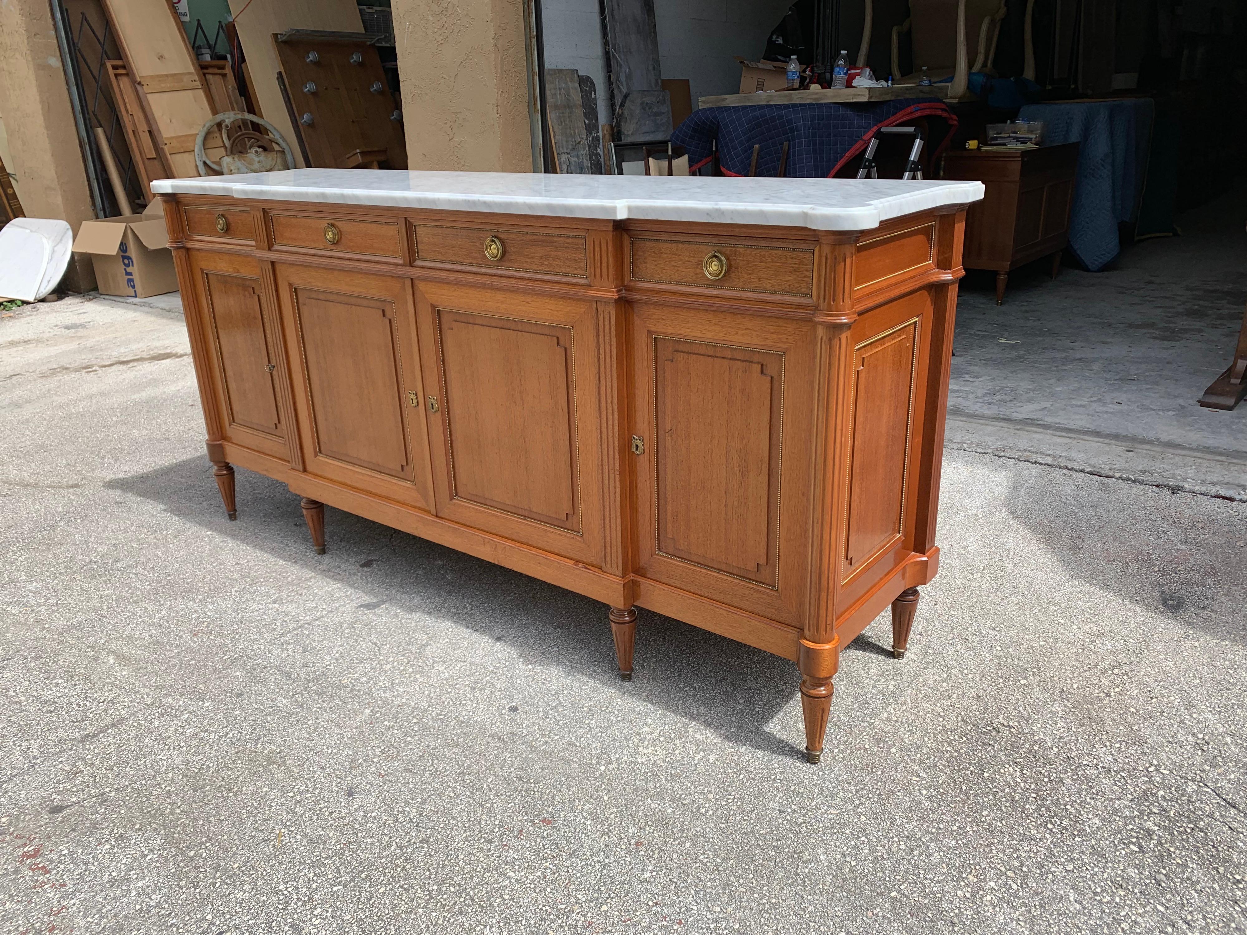 Fine French Louis XVI Antique Mahogany Sideboard / Buffet, 1910s 4
