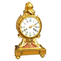 Fine French Louis XVI Bronze Mantel Clock by Marquis a Paris