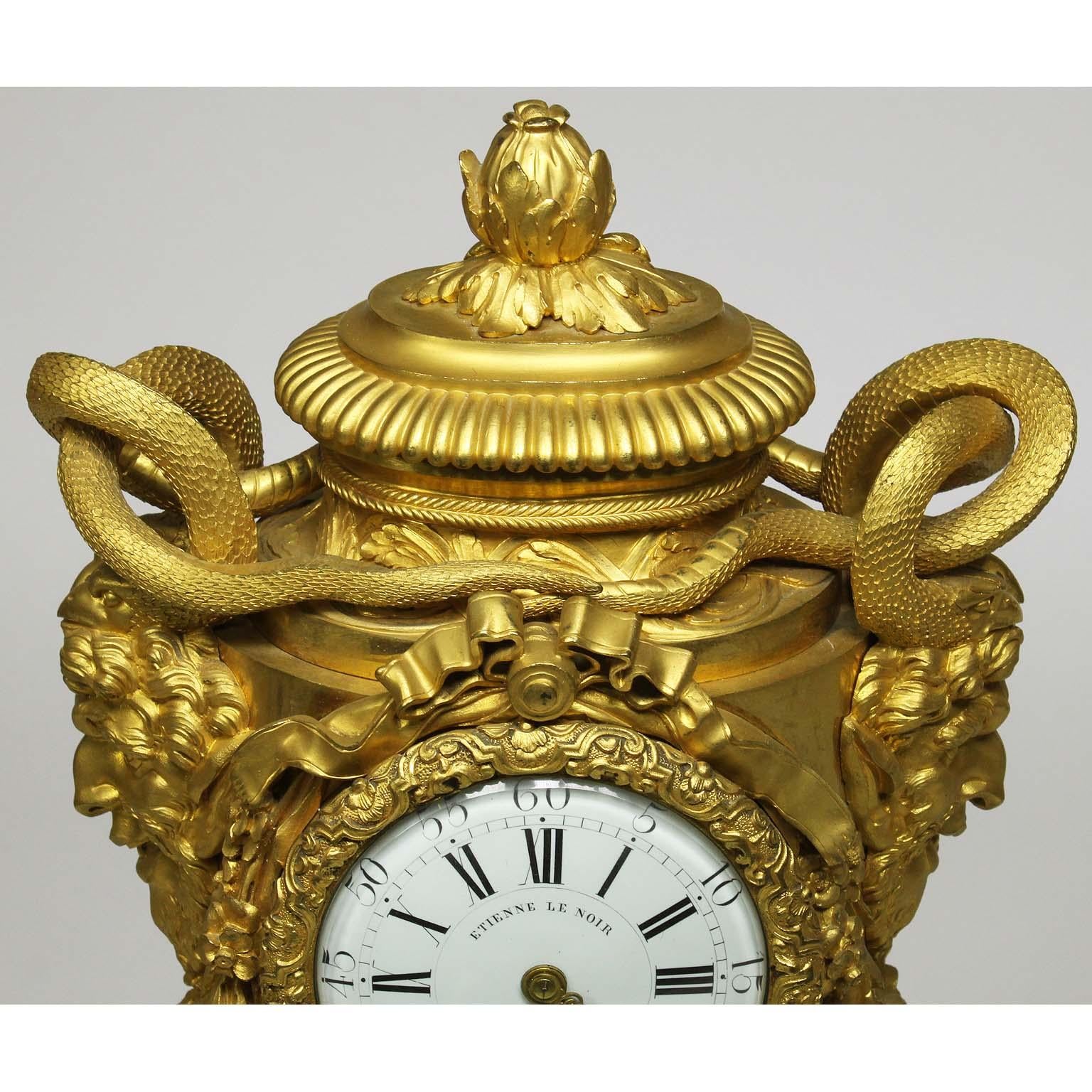 Kaminuhr aus vergoldeter Bronze im Louis-XVI.-Stil von Étienne Le Noir, Paris im Angebot 3
