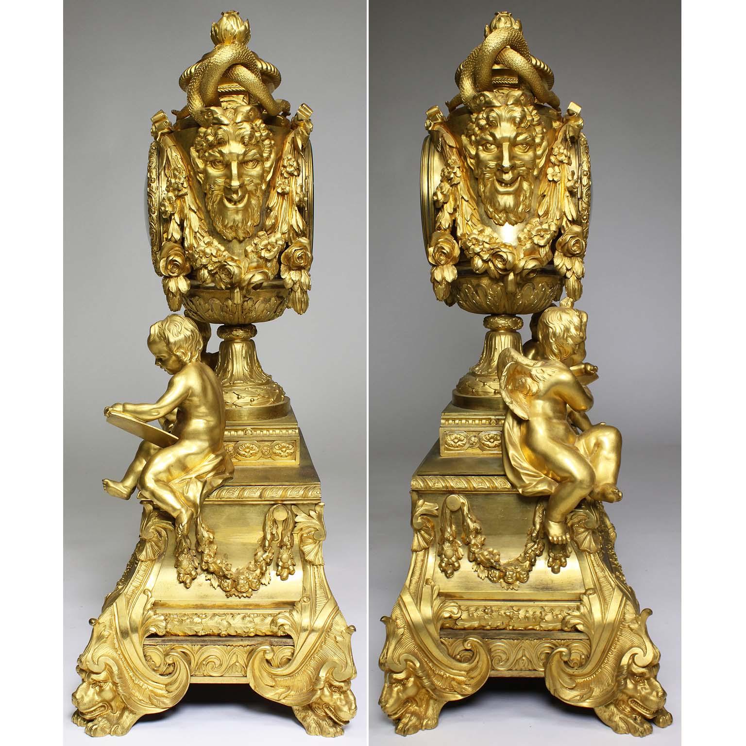 French Louis XVI Style Figural Gilt Bronze Mantel Clock - Étienne Le Noir, Paris For Sale 7