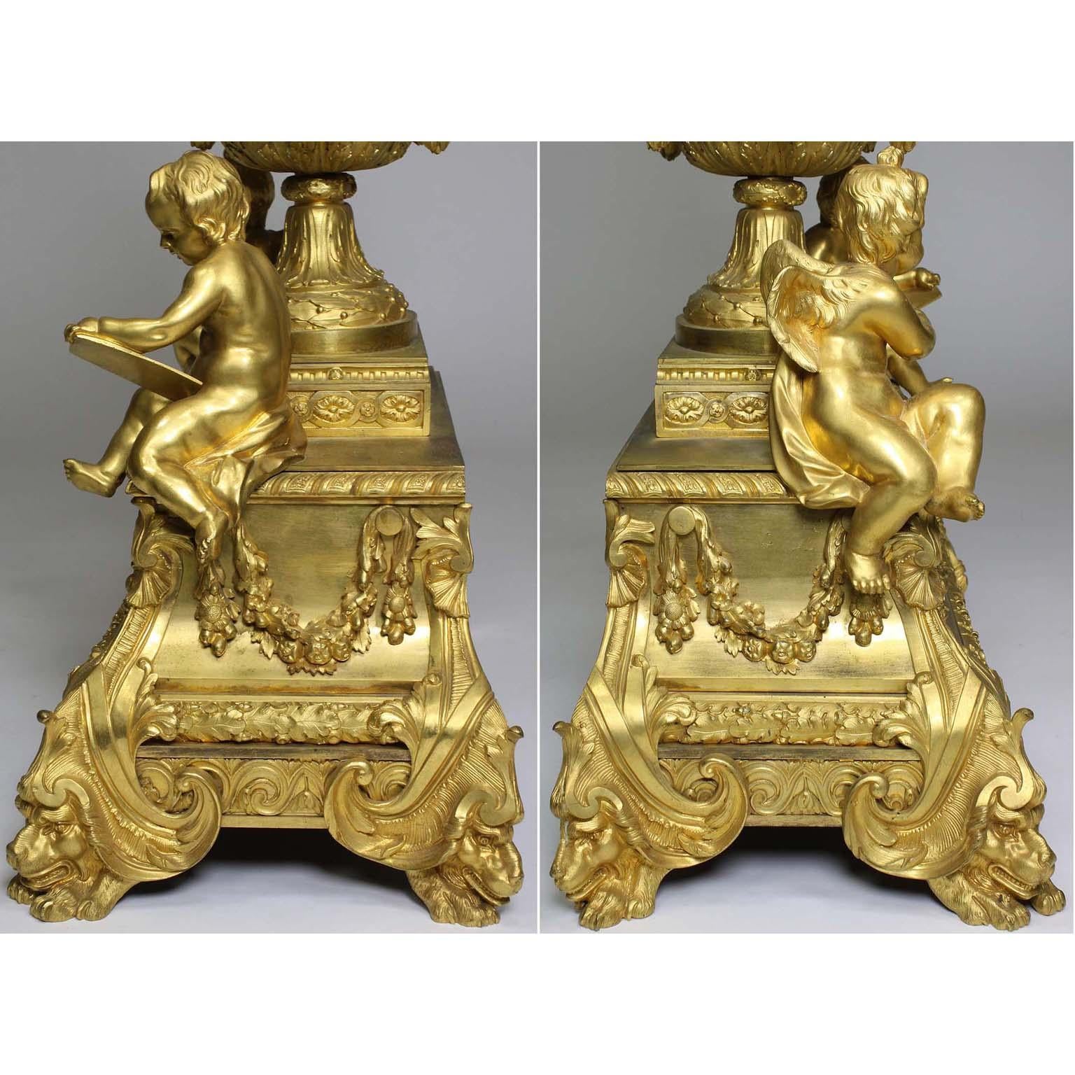 Kaminuhr aus vergoldeter Bronze im Louis-XVI.-Stil von Étienne Le Noir, Paris im Angebot 8