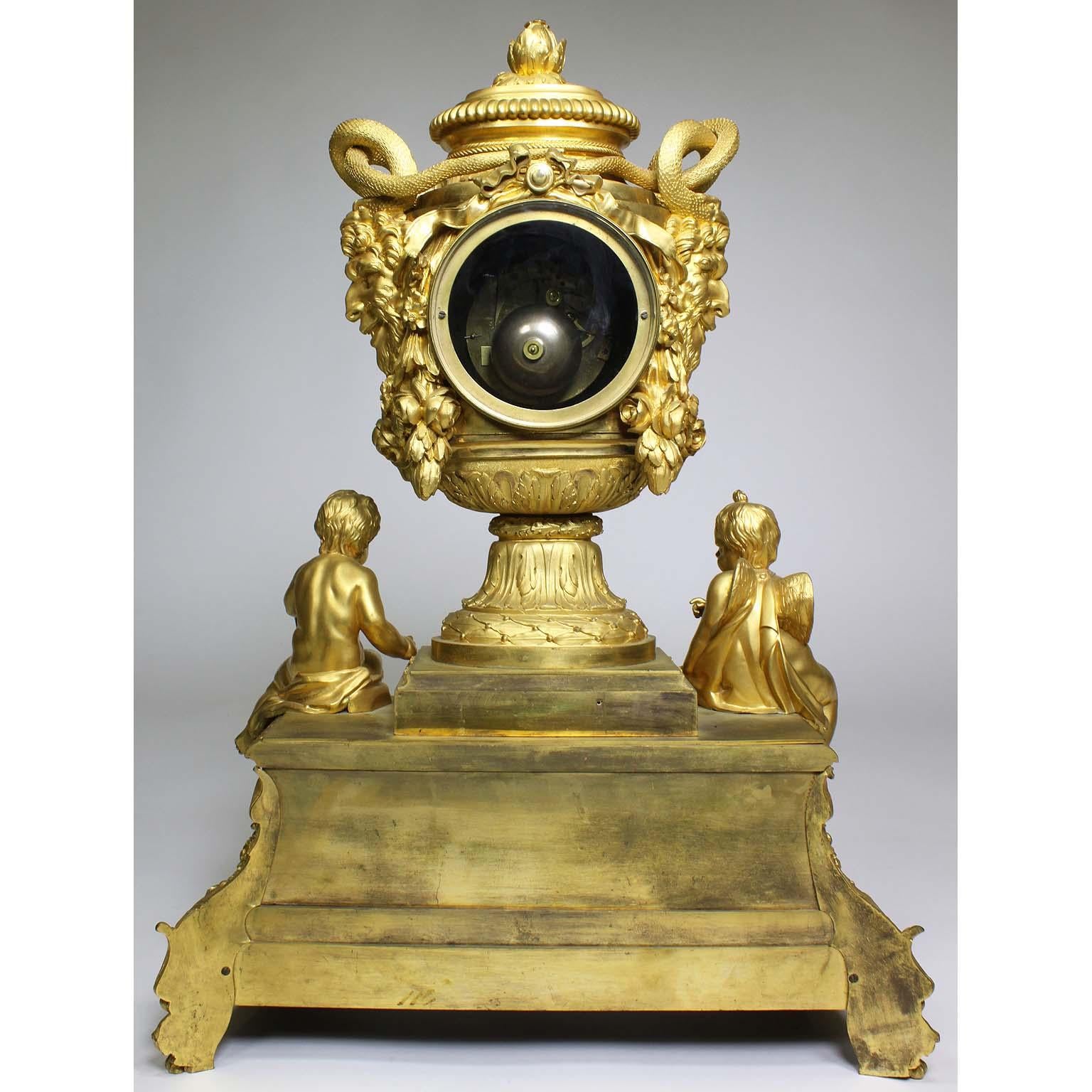 French Louis XVI Style Figural Gilt Bronze Mantel Clock - Étienne Le Noir, Paris For Sale 10