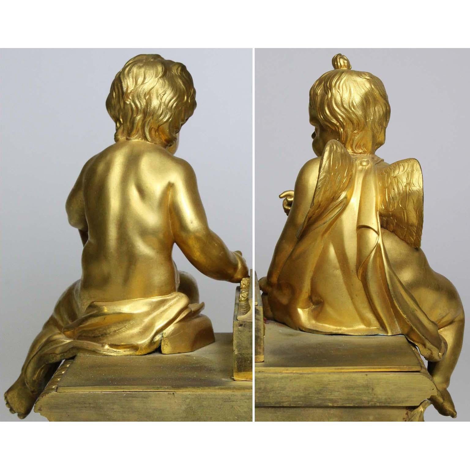 French Louis XVI Style Figural Gilt Bronze Mantel Clock - Étienne Le Noir, Paris For Sale 11