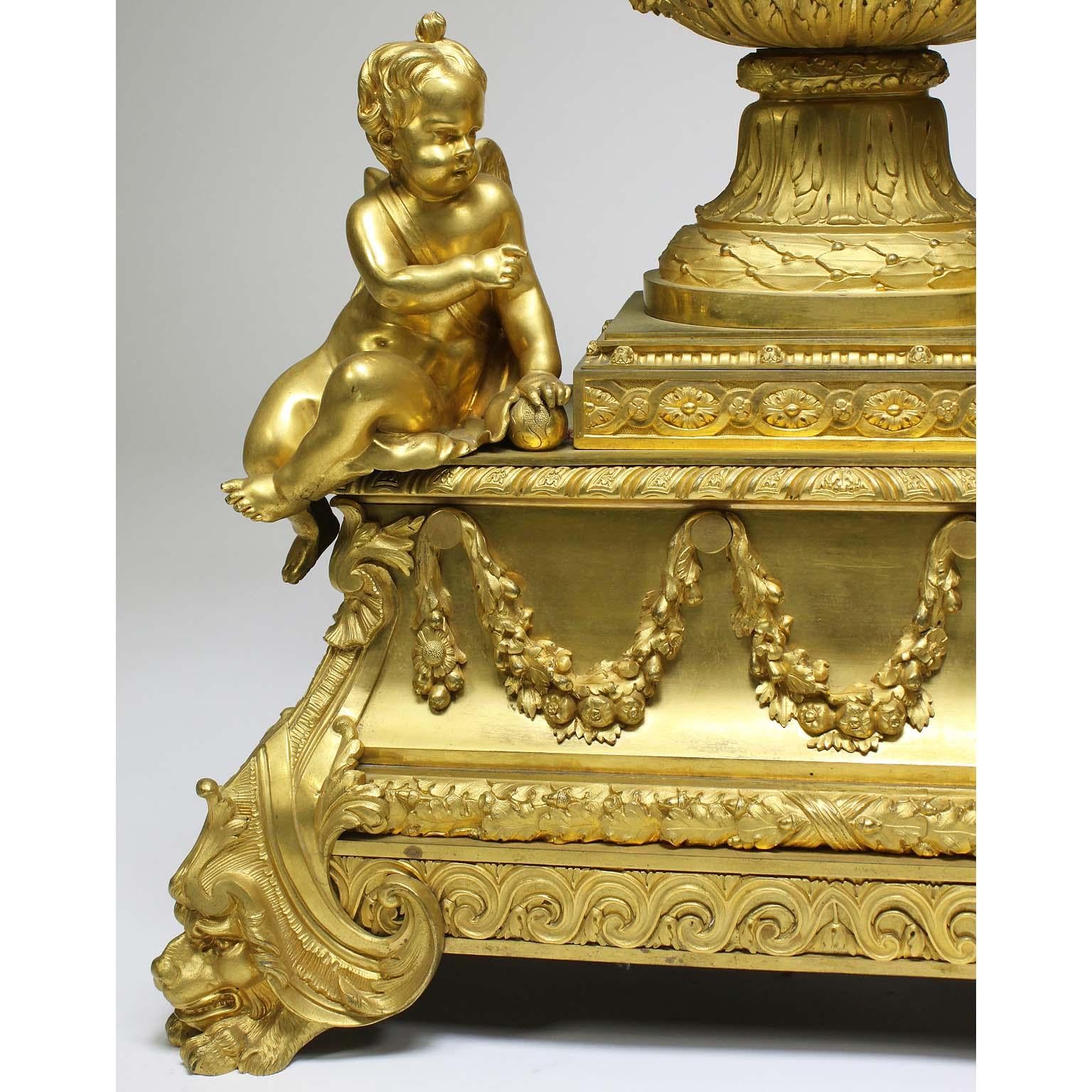 Kaminuhr aus vergoldeter Bronze im Louis-XVI.-Stil von Étienne Le Noir, Paris im Zustand „Gut“ im Angebot in Los Angeles, CA